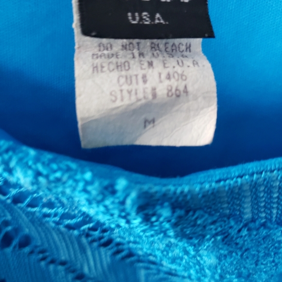 Fun blue Cami /w fringe - Picture 3 of 4